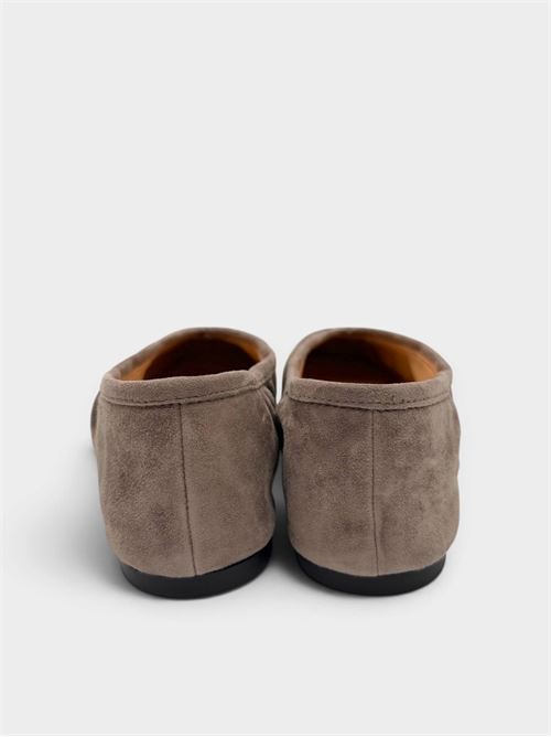 Ballerine taupe in camoscio arricciato IL LACCIO | HE1945CAMOSCIOKS TAUPE